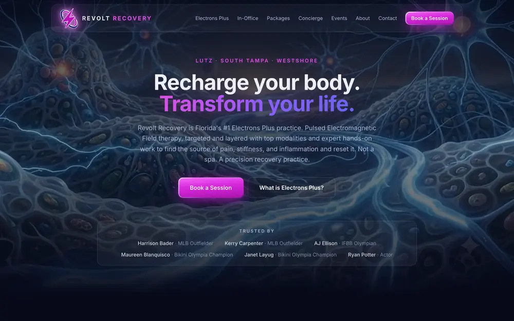 Revolt Recovery home page, built by Voreli AI