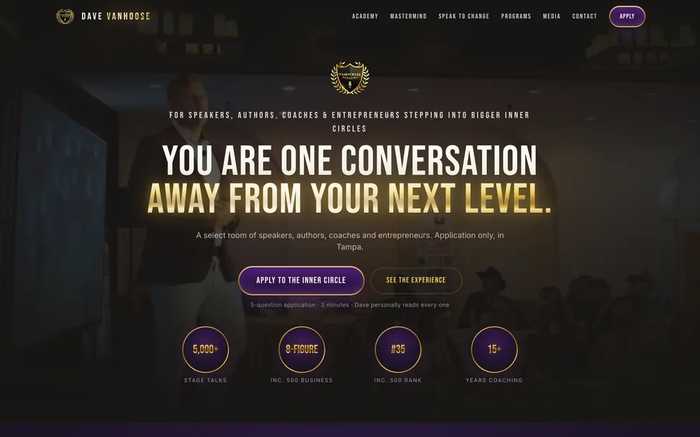Dave VanHoose home page, built by Voreli AI